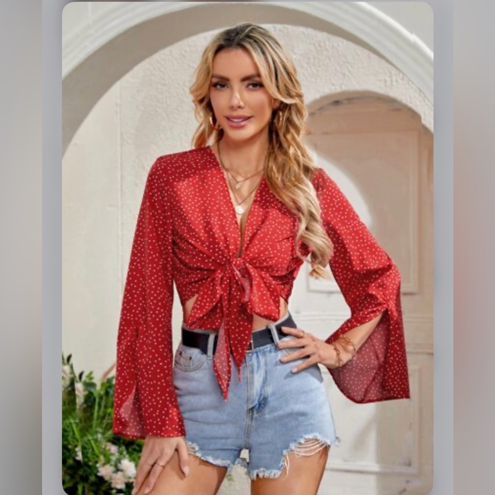 Kimono long sleeve coverup or wear as a tie up shirt